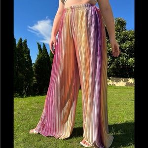Multicolor Wide Leg Pants